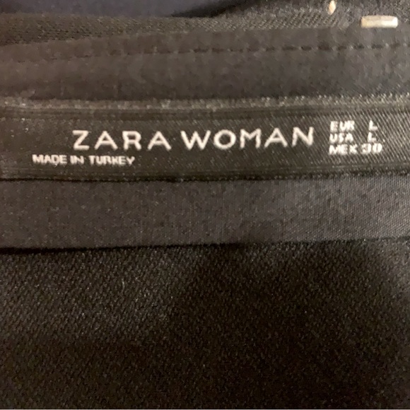 Zara Black pencil skirt metal zipped front closure asymmetric finish zippers USL - Picture 5 of 10